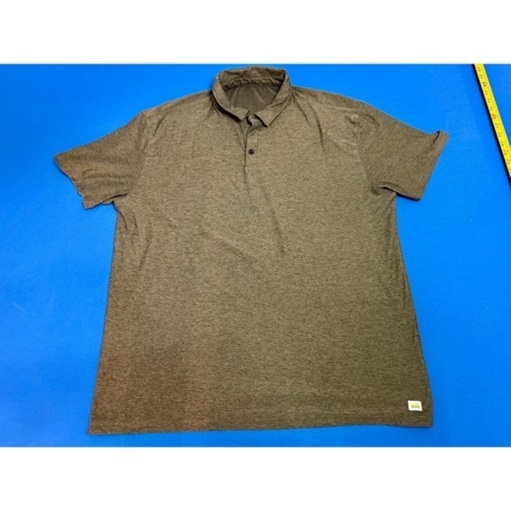 Vuori Polo XXL Olive Green Heather Stretch Performance Moisture Wicking Shirt - Picture 1 of 5
